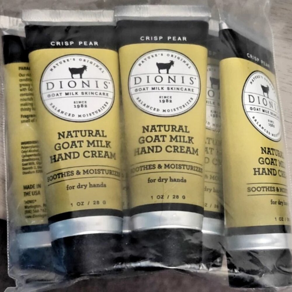 Dionis Goat Milk Hand Cream CRISP PEAR 1 oz Travel Size SEALED Pack of 6